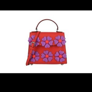 Moschino Floral Appliqué Bag —- Fantasy Red—- New with Tags!!!!